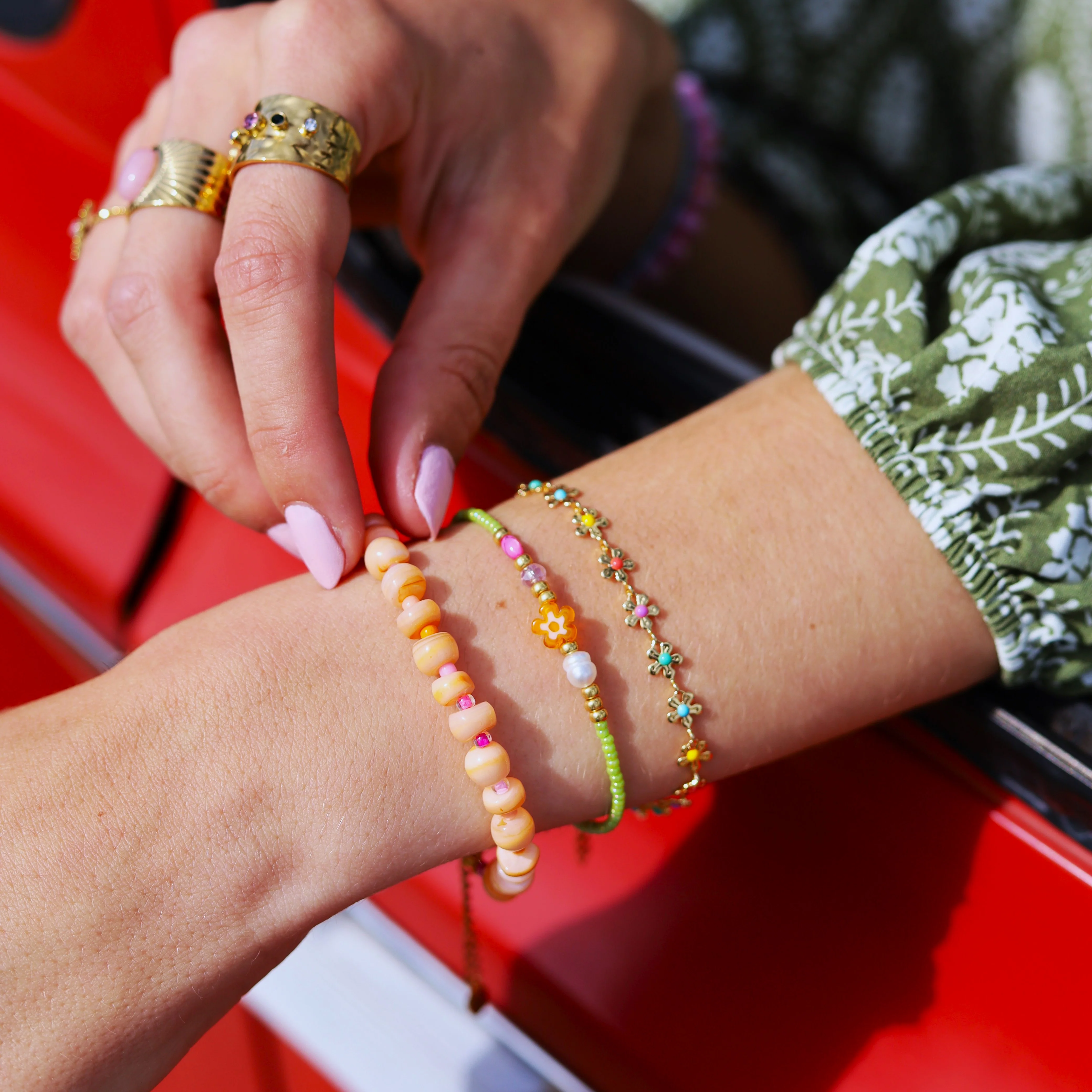Armband met oranje schelp - Image 3