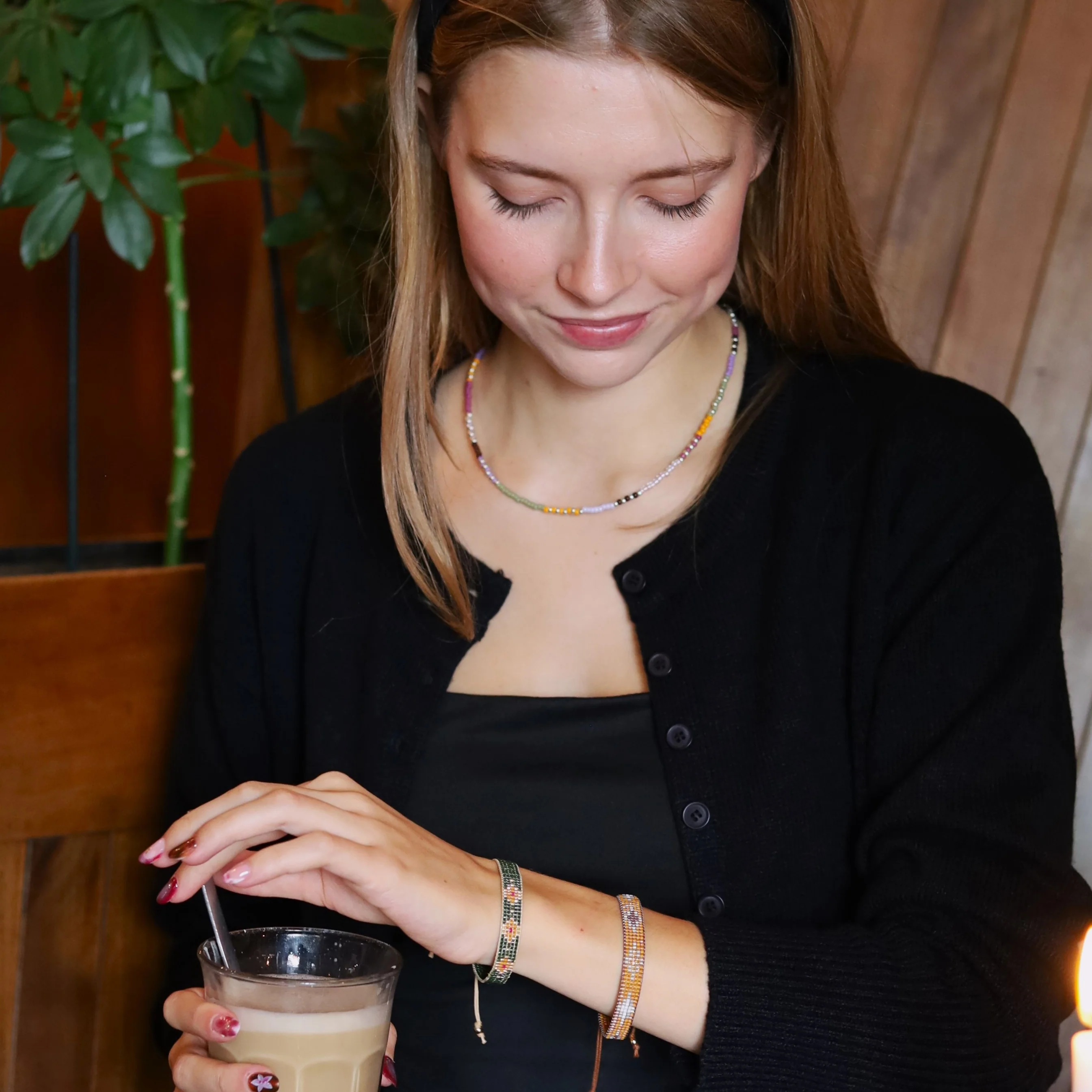 Kralenketting - herfstkleuren zilver - Image 2