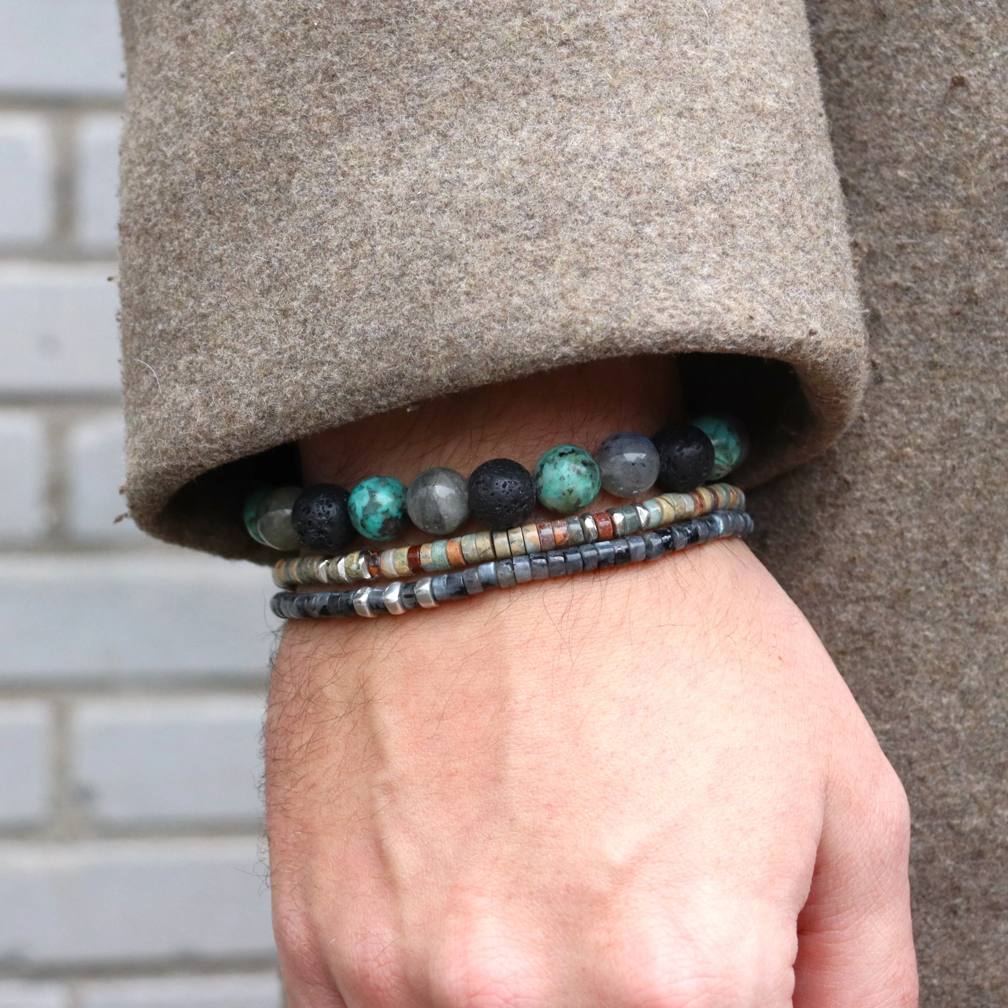 Herenarmband met labradoriet - met slot - Image 3