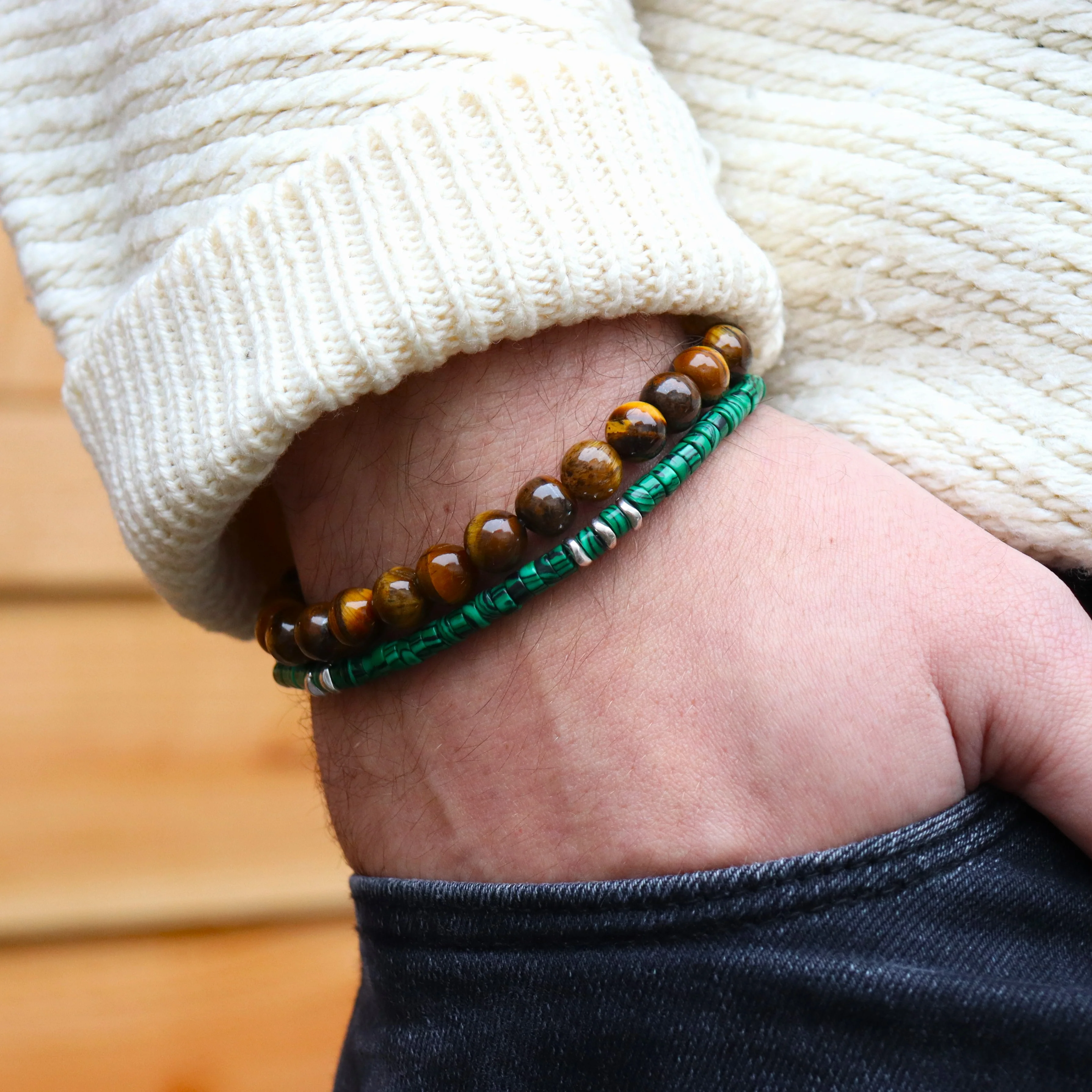 Herenarmband met tijgeroog - Image 3