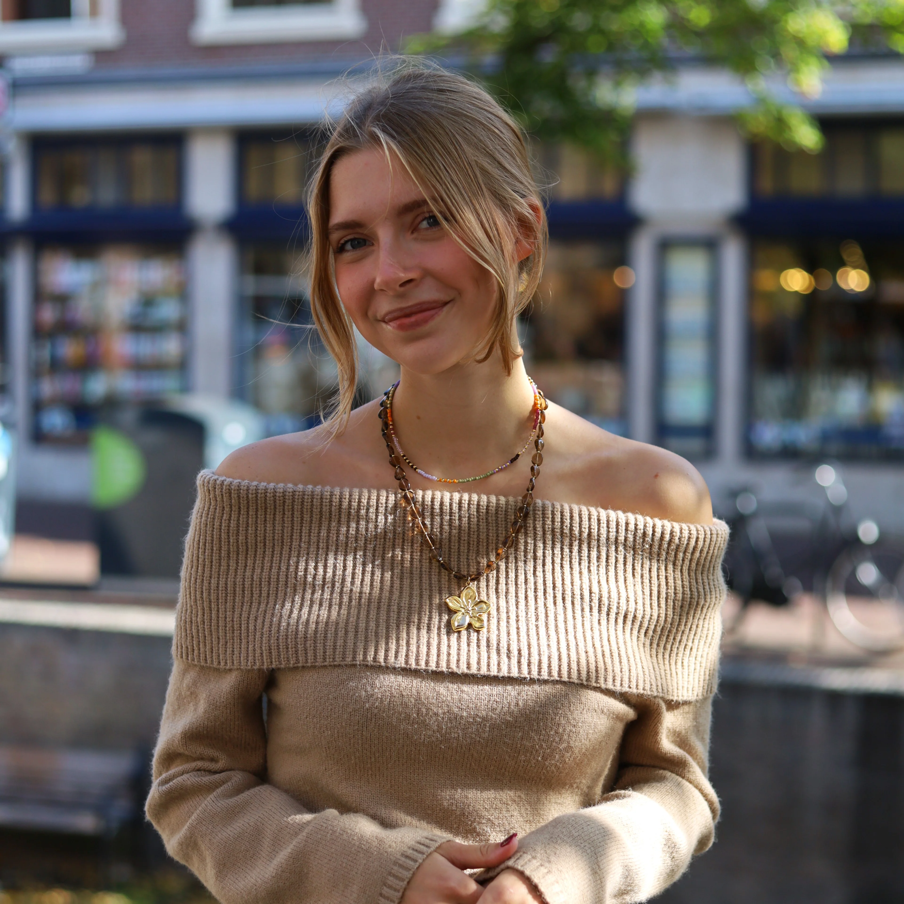 Kralenketting - herfstkleuren goud - Image 2