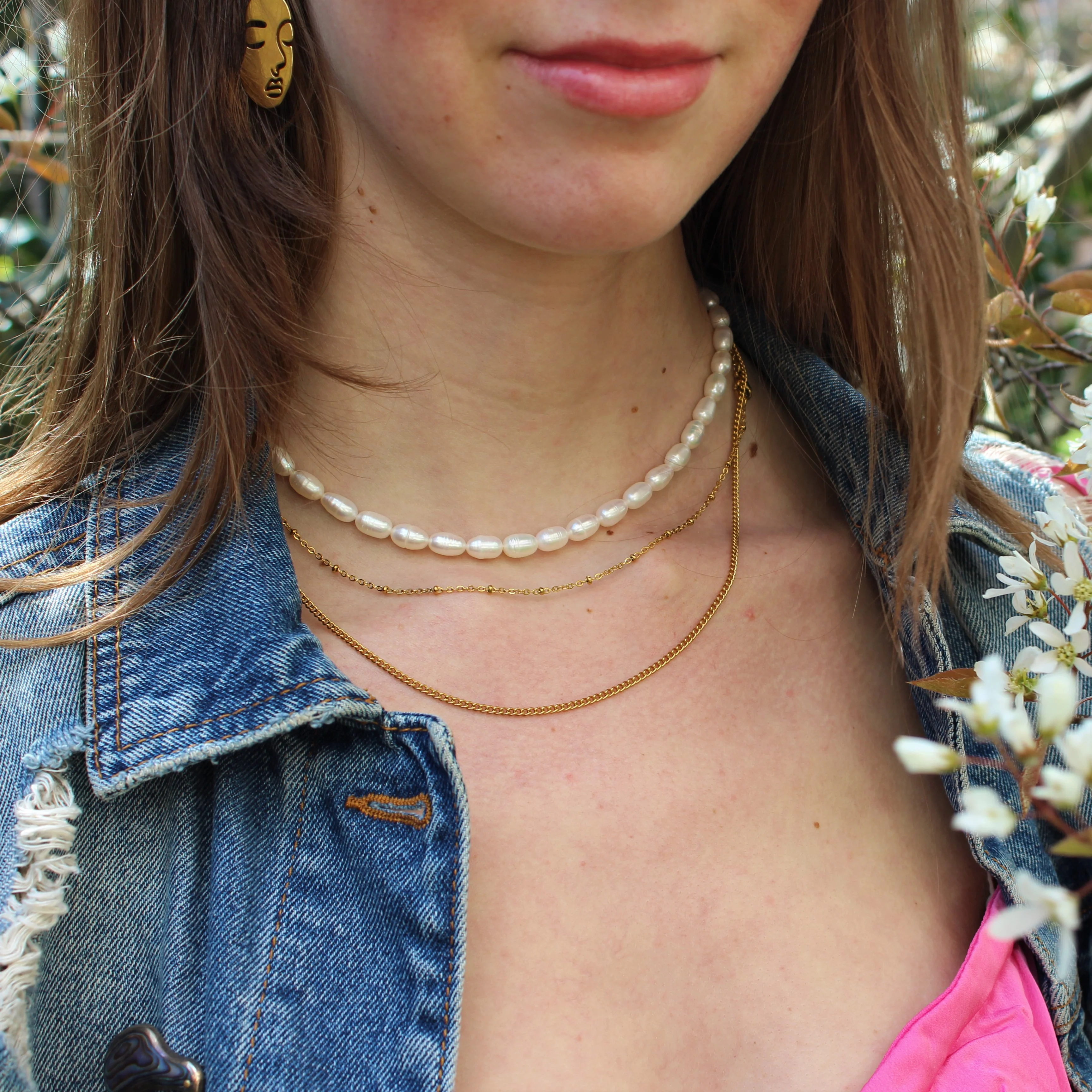 Stainless steel ketting goud - bolletjes - Image 3