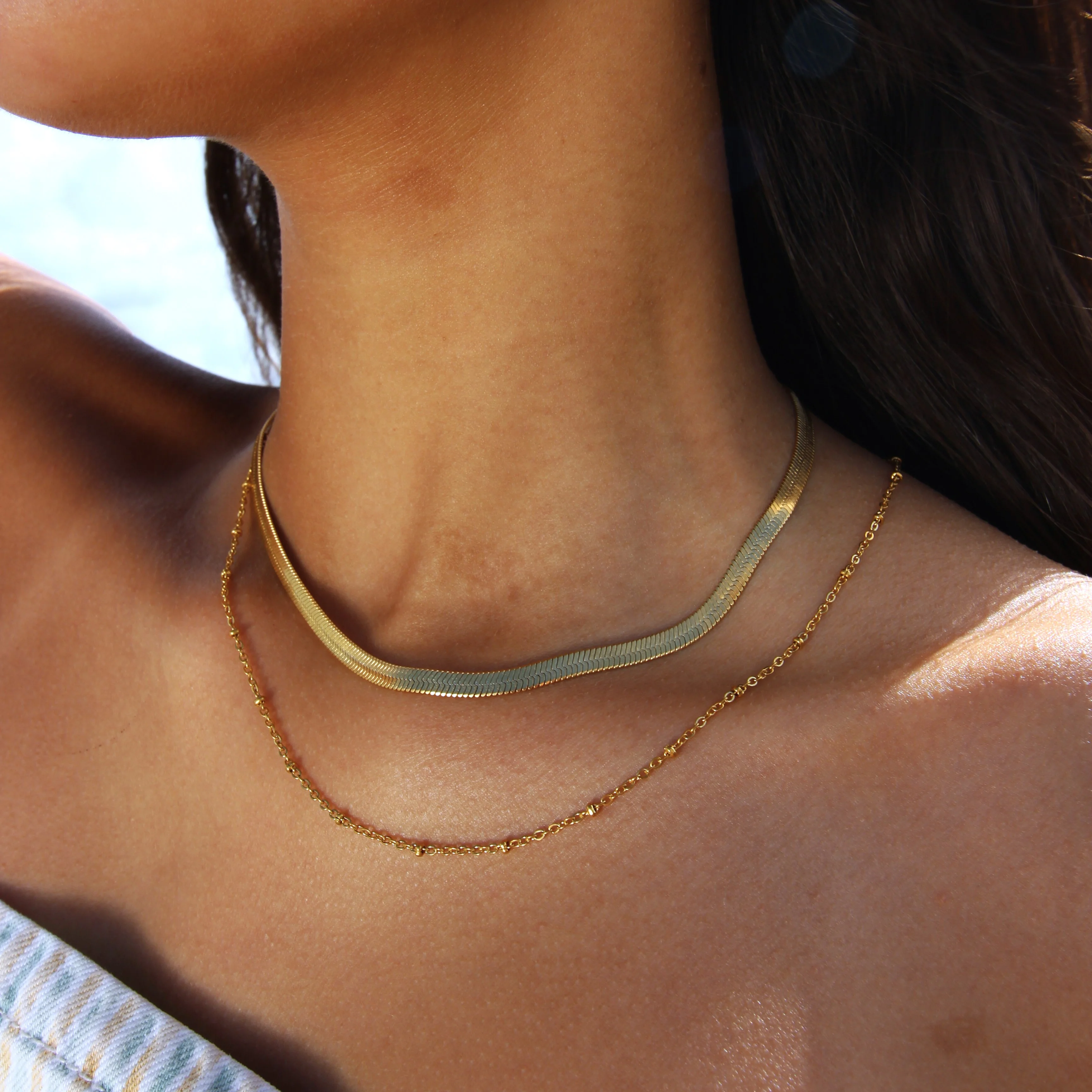 Stainless steel ketting goud - bolletjes - Image 4