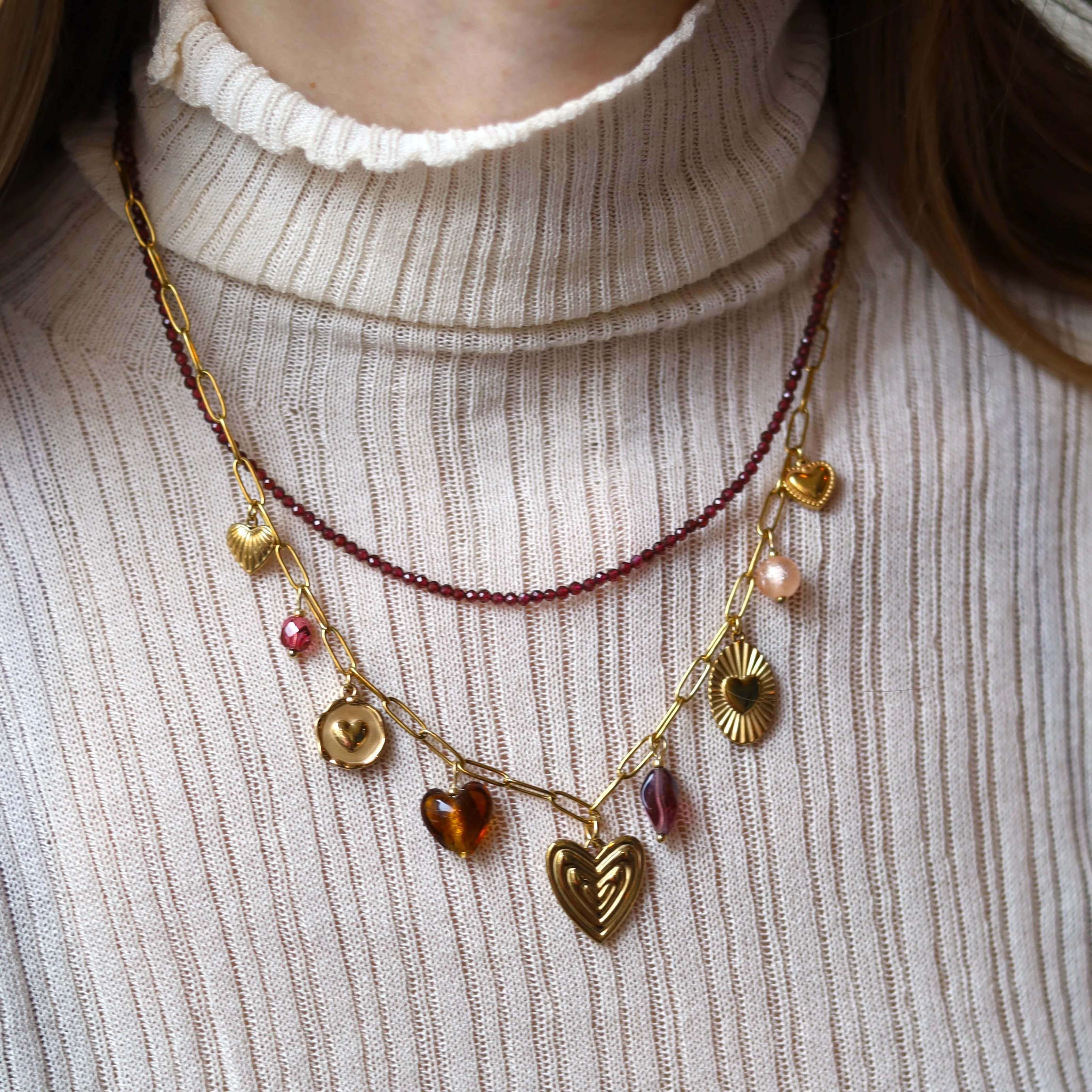 Kralenketting - granaat - Image 2