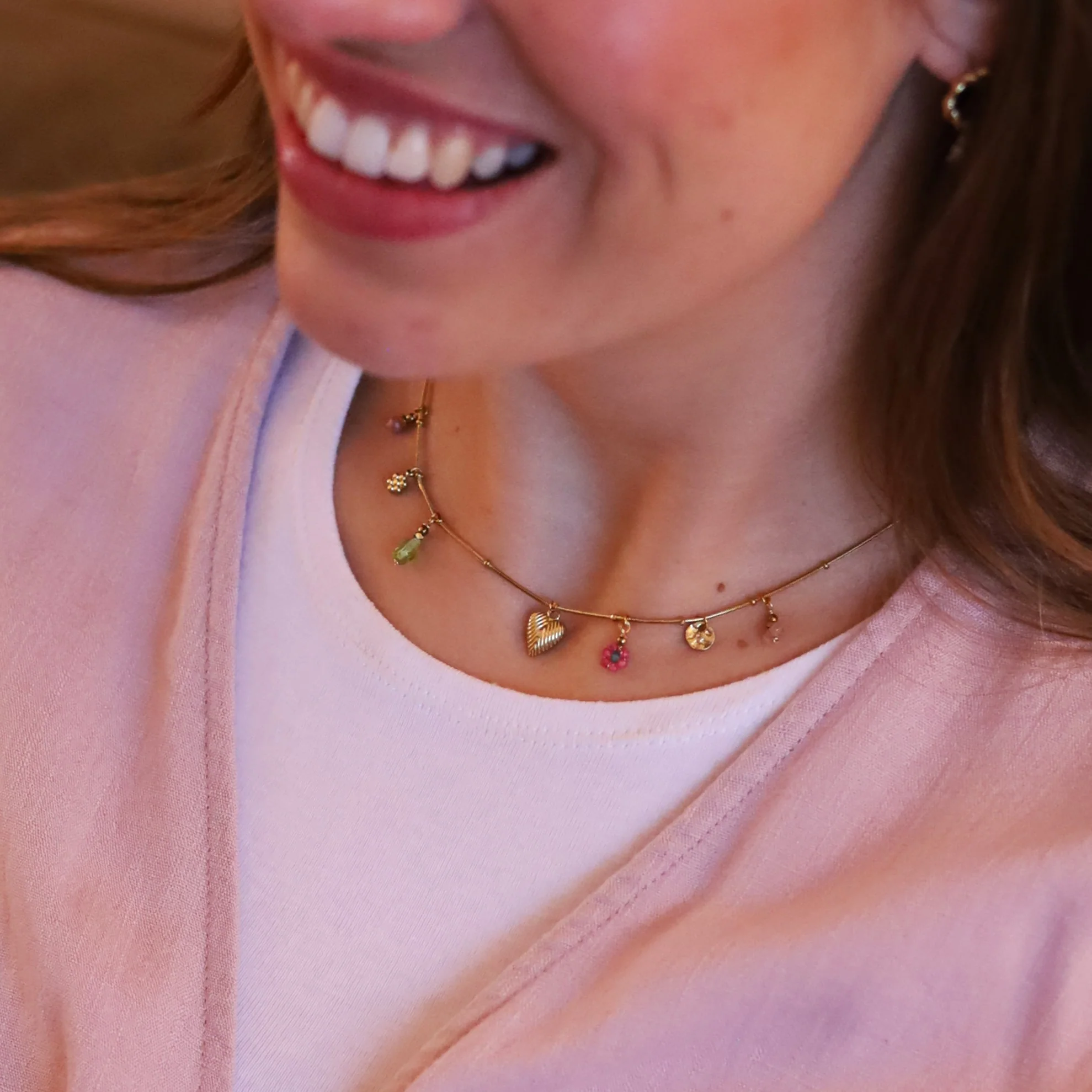 Stainless steel ketting - met bedeltjes - Image 2